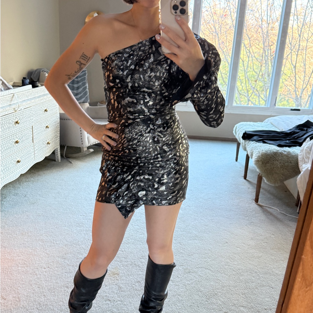 Black And Silver Patterned Dress